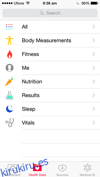 iOS 8 - Aplicación de salud