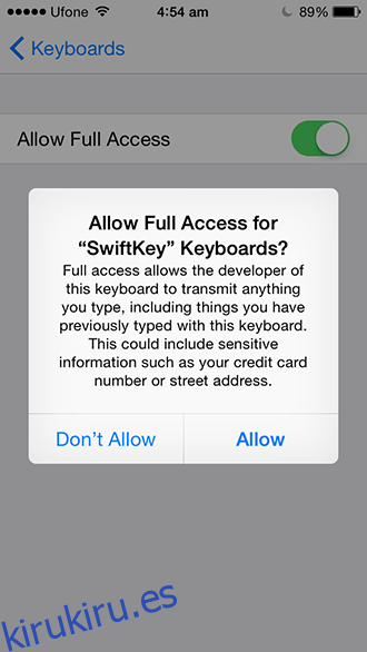SwiftKey iOS: acceso completo