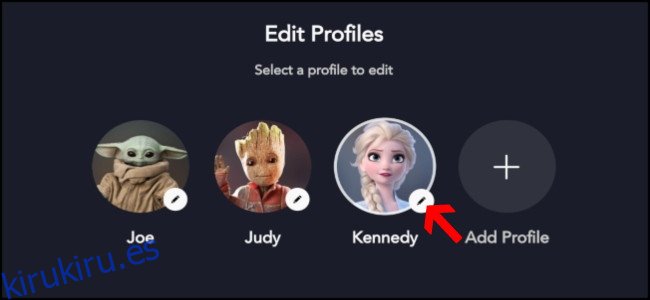 Disney + Editar perfiles