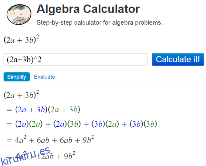 Calculadora de álgebra2