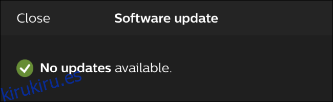 La aplicación Hue dice que no hay actualizaciones disponibles