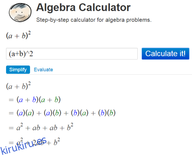Calculadora de álgebra