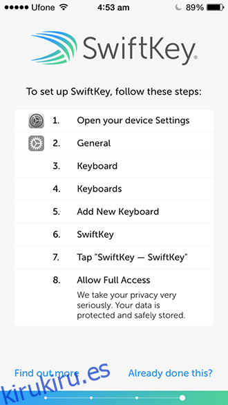 SwiftKey iOS - Configuración