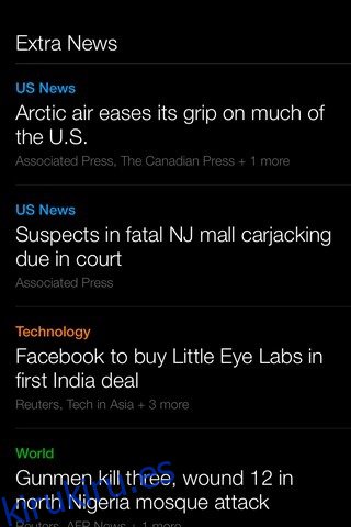Extras de iOS de Yahoo News Digest