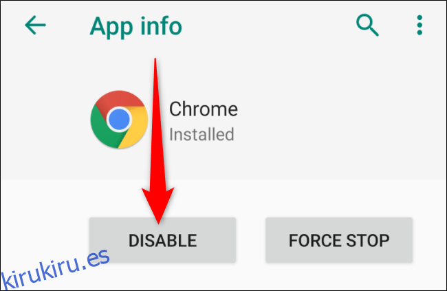 Android Deshabilitar Chrome
