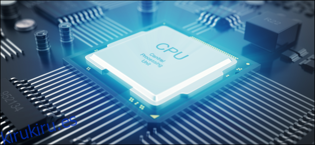 Una CPU estilizada en una placa base.