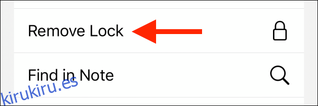 toque el botón Eliminar bloqueo en la hoja para compartir de iOS