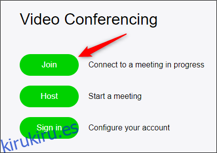 unirse a la reunión a través del navegador web