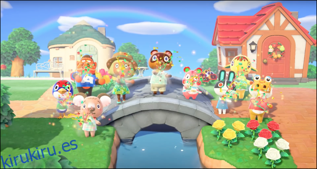 escena en un puente en Animal Crossing: New Horizons juego