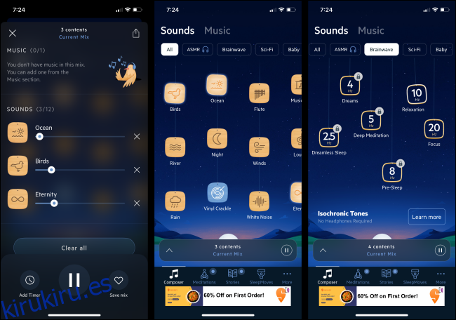 Aplicación Relax Melodies para iPhone y Android