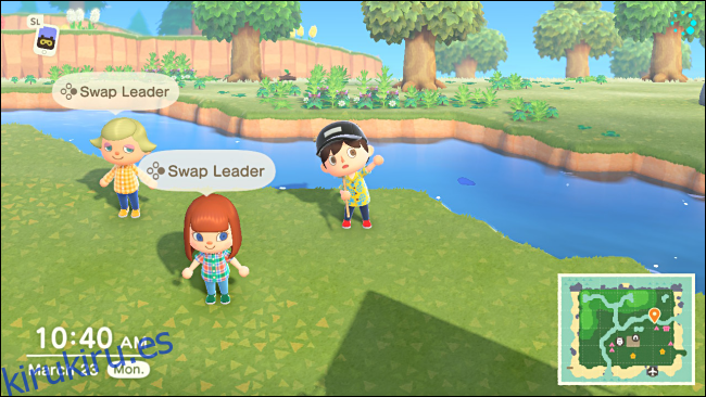 Cambiar de líder en el modo Party Play en Animal Crossing: New Horizons