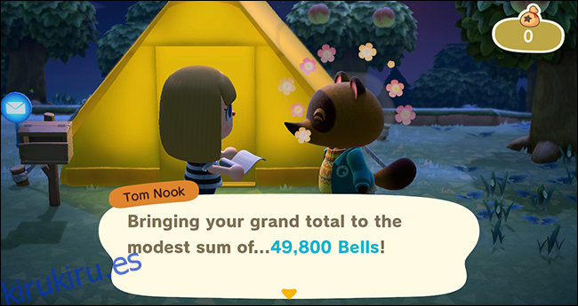 Animal Crossing New Horizons ganando campanas