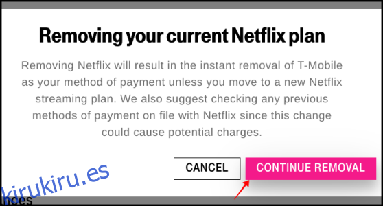 Cancelación de Netflix de T-Mobile