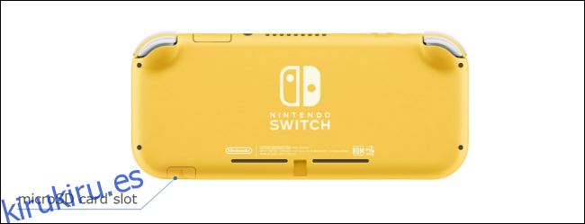 Ubicación de la ranura microSD de Nintendo Switch Lite