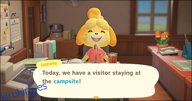 Animal Crossing New Horizons camping isabelle
