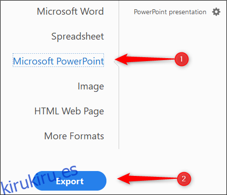 Exportar como Microsoft PowerPoint