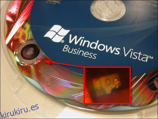 La foto del holograma del equipo de seguridad de Windows Vista.