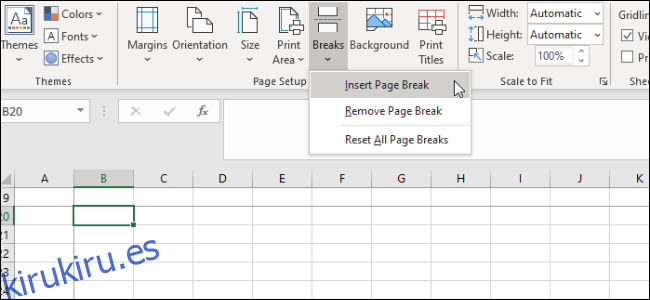 Excel: saltos de página