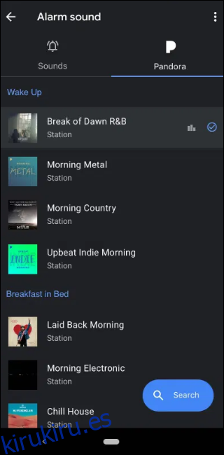 Estaciones predeterminadas de Pandora Radio