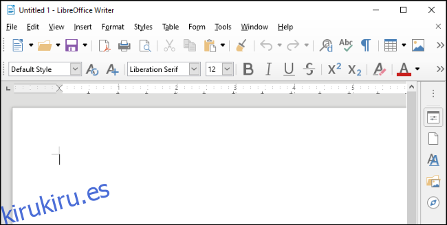 LibreOffice Writer en Windows 10