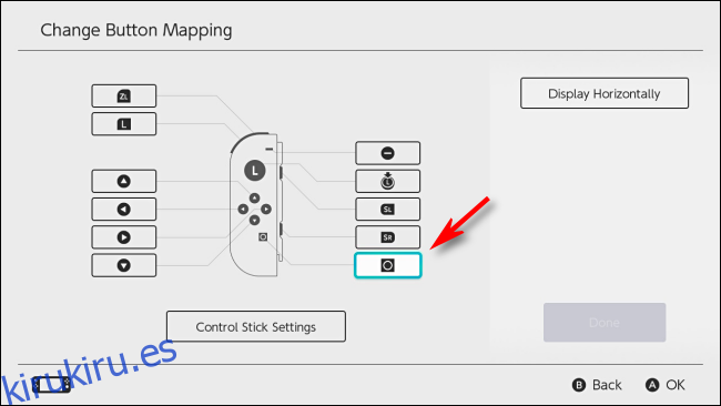 Seleccione el botón Capturar para desactivarlo en Nintendo Switch