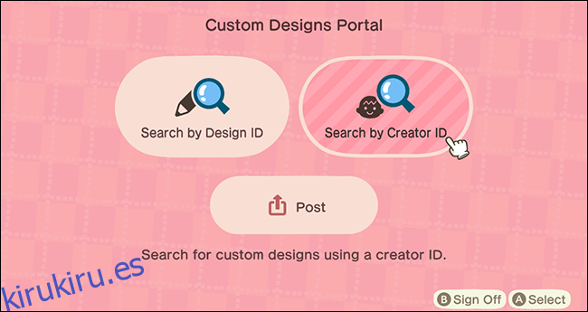Animal Crossing New Horizons Diseño personalizado Kiosk_Creator ID