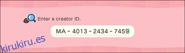 ID de creador de Animal Crossing New Horizons