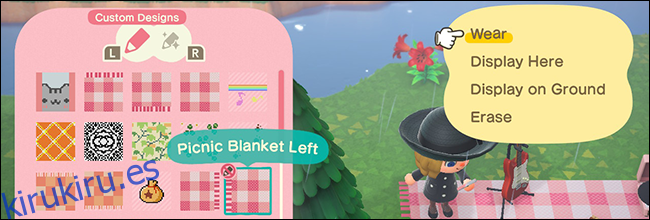 Pantalla de diseño personalizado Animal Crossing New Horizons