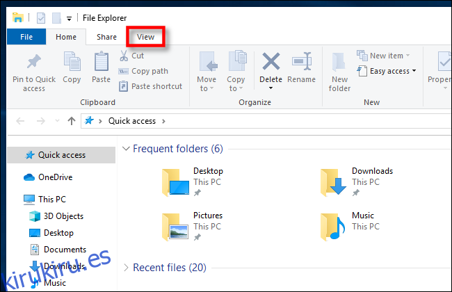 Haga clic en Ver en el Explorador de archivos de Windows 10