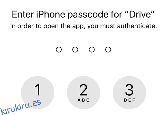 Sin permisos, Google Drive usará el código de acceso de la pantalla de bloqueo de su dispositivo