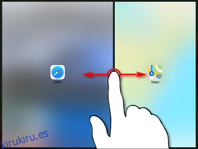 Control proporcional de las dos aplicaciones en Split View en iPad usando la partición negra