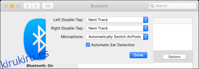 Cambiar la configuración de AirPods en Mac