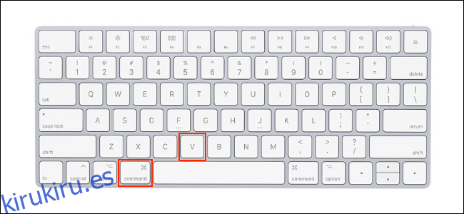 Cómo pegar en Mac usando el atajo de teclado