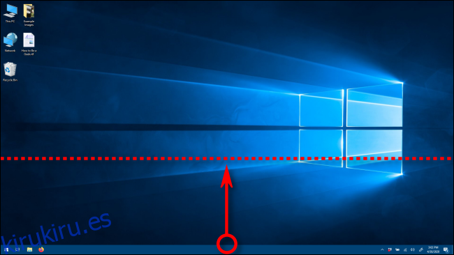 Cambiar la altura de la barra de tareas en Windows 10