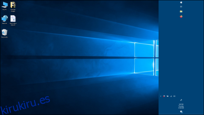 Una barra de tareas más amplia en Windows 10