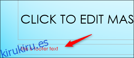 Resalte y edite el texto del pie de página en la diapositiva maestra.