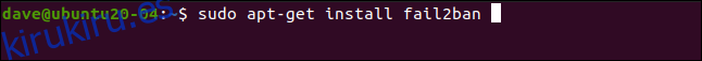 sudo apt-get install fail2ban en una ventana de terminal.