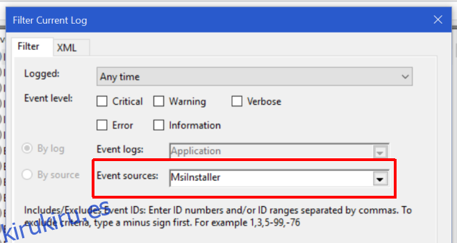 Windows-log-filter-sources