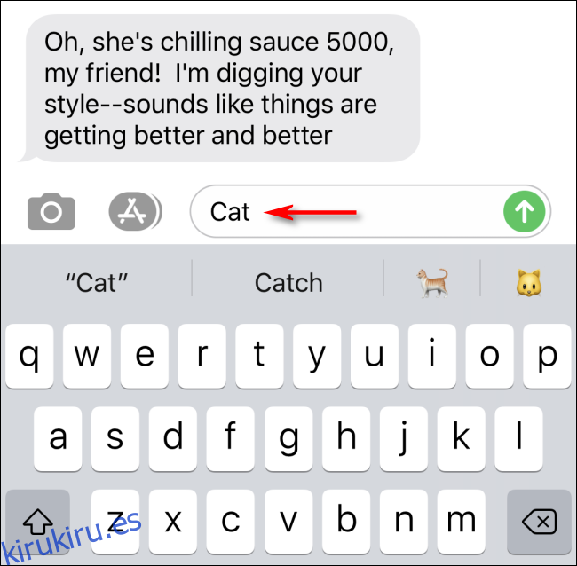 Escriba mensajes para ver la búsqueda de emoji de texto predictivo