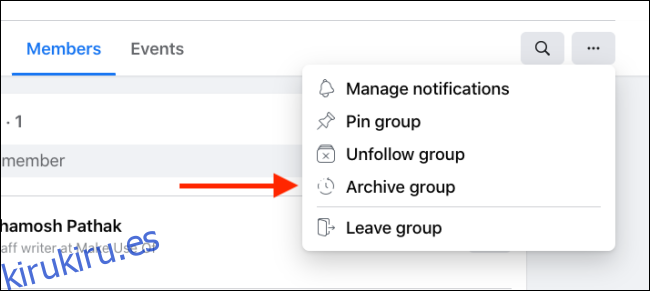 Cómo archivar o eliminar un grupo de Facebook