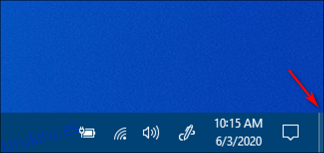 El botón Mostrar escritorio de Windows 10