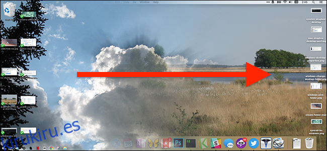 Sincronización de un escritorio Mac y Windows 10.