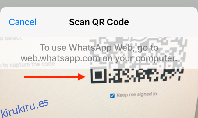 Escanear código QR desde iPhone
