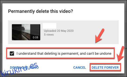 Eliminar un video de YouTube de forma permanente 