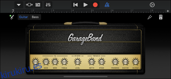 Amplificador de guitarra virtual GarageBand