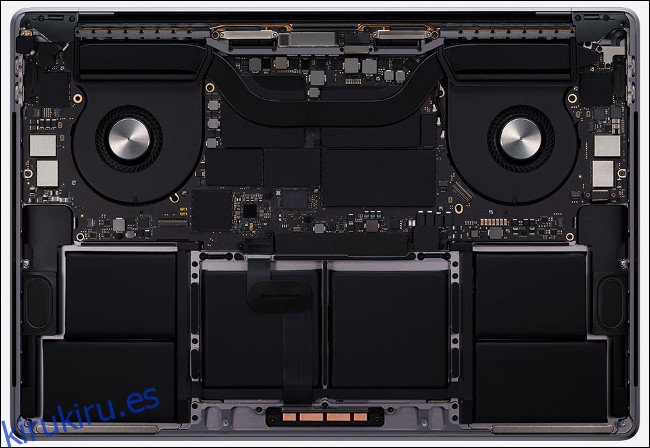 El hardware de una MacBook Pro 2020 de 16 pulgadas.