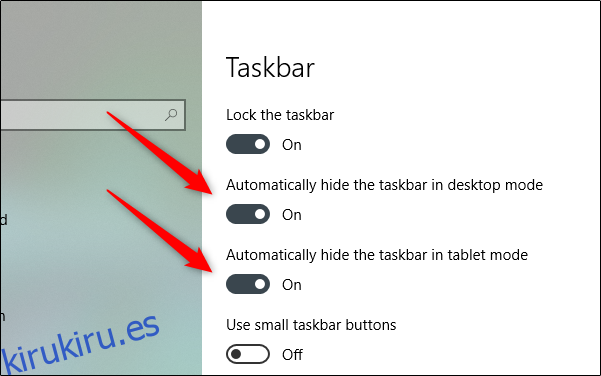 ocultar automáticamente la barra de tareas en modo escritorio y tabla