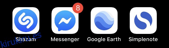 Cuatro iconos de aplicaciones iOS azules.