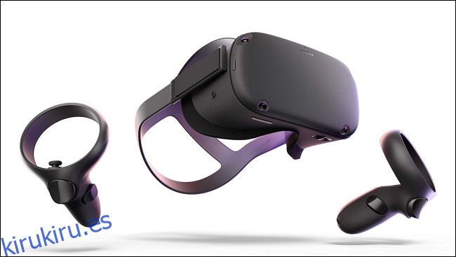 Los controladores de muñeca y auriculares Oculus Quest.