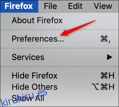 Preferencias de Firefox